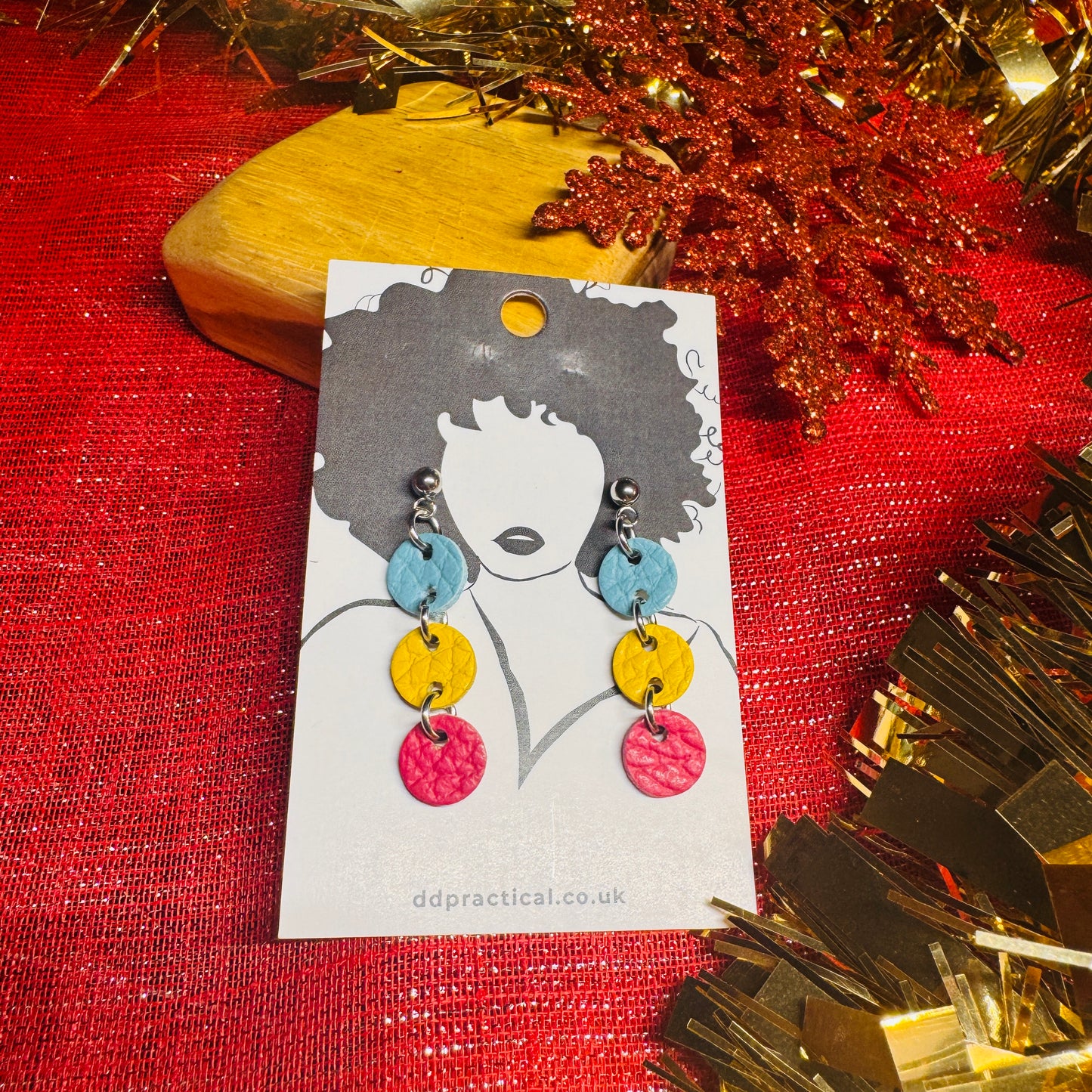 Leather Earrings - Buttons