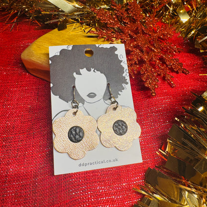 Leather Earrings - Flowers