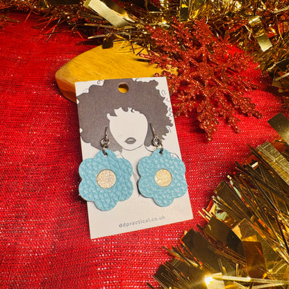 Leather Earrings - Flowers