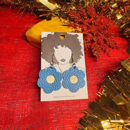 Leather Earrings - Flowers