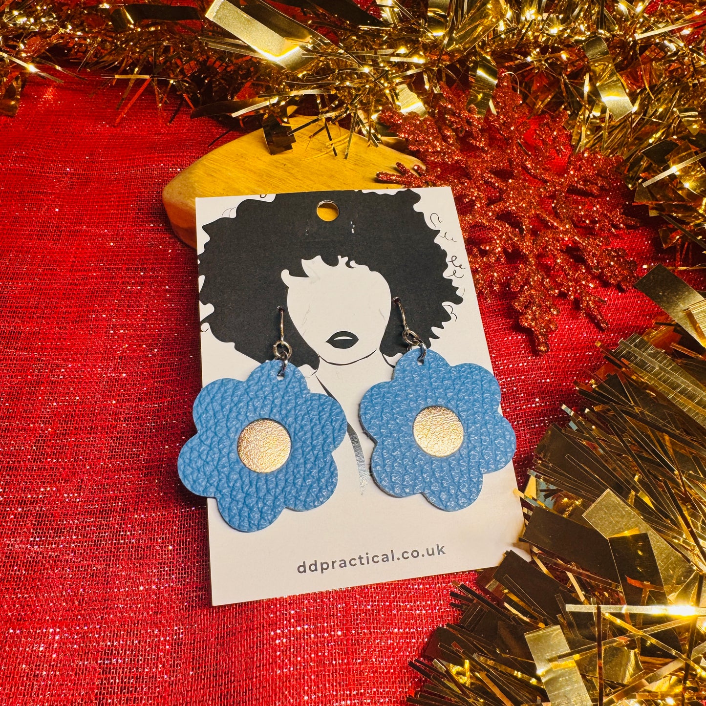 Leather Earrings - Flowers