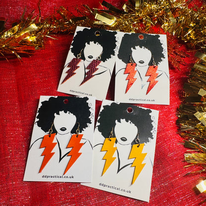 Leather Earrings - Lightning