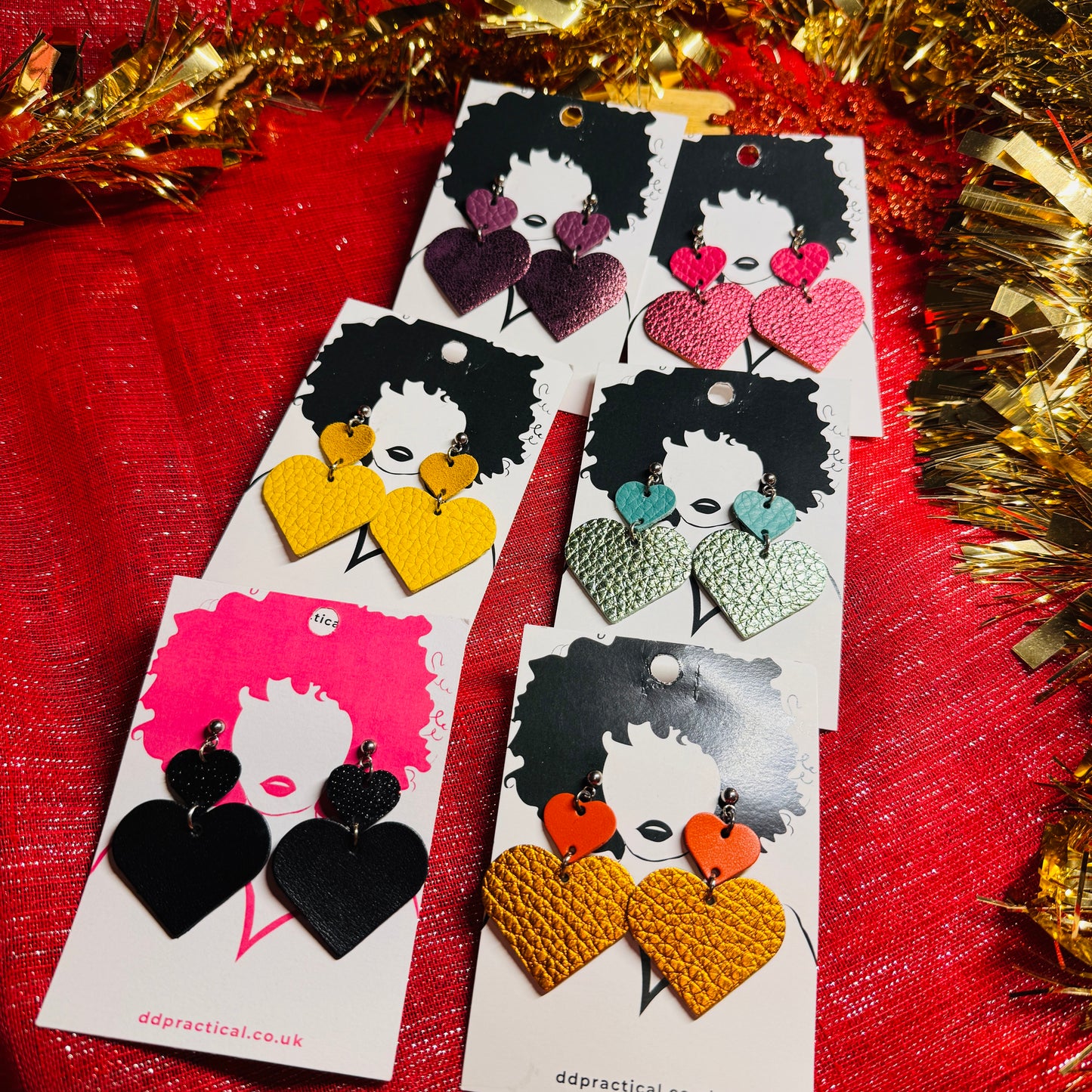 Leather Earrings - Sweetheart