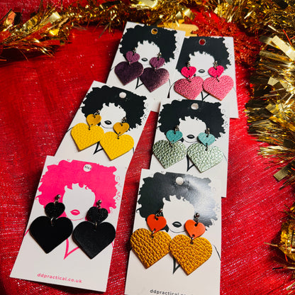 Leather Earrings - Sweetheart