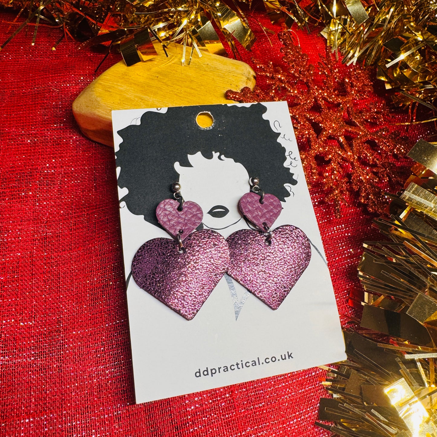 Leather Earrings - Sweetheart