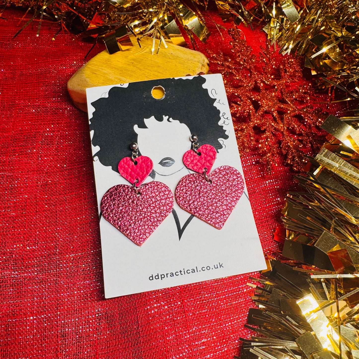 Leather Earrings - Sweetheart