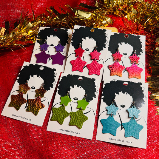 Leather Earrings - Stellar