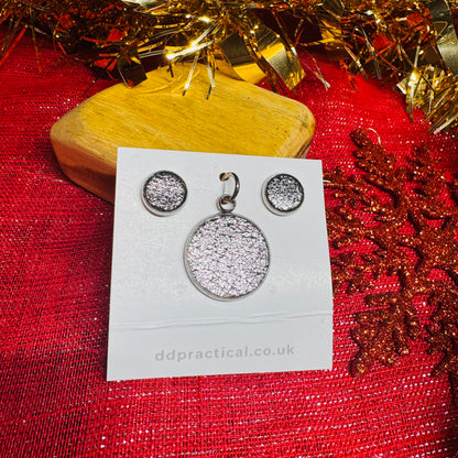 Leather Studs & Pendant Set