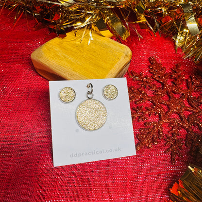 Leather Studs & Pendant Set