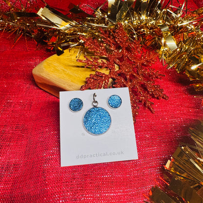 Leather Studs & Pendant Set