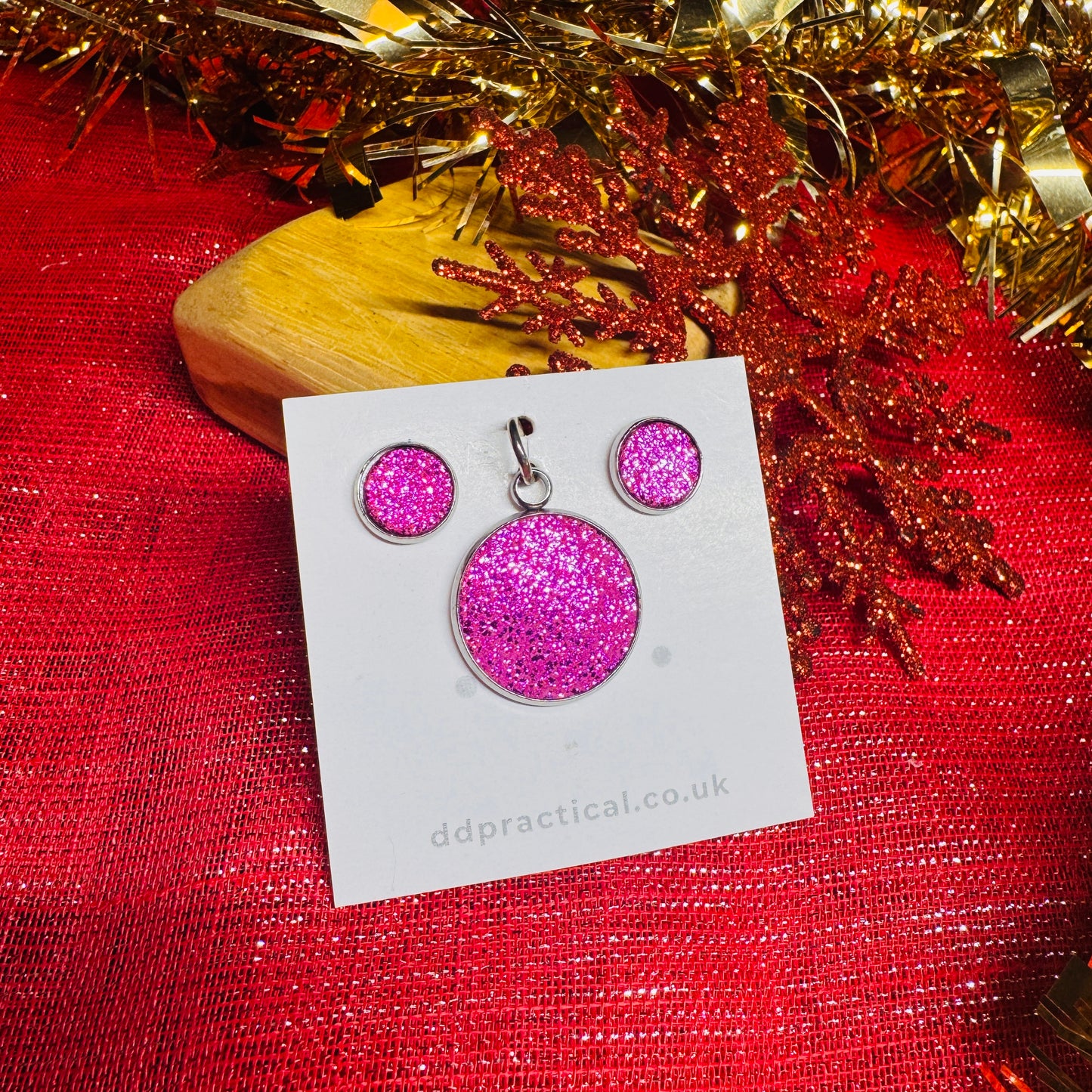 Leather Studs & Pendant Set