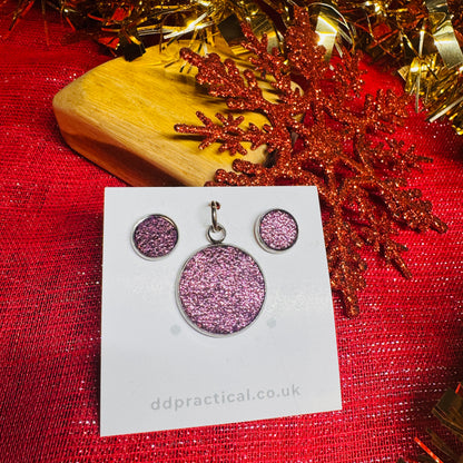 Leather Studs & Pendant Set