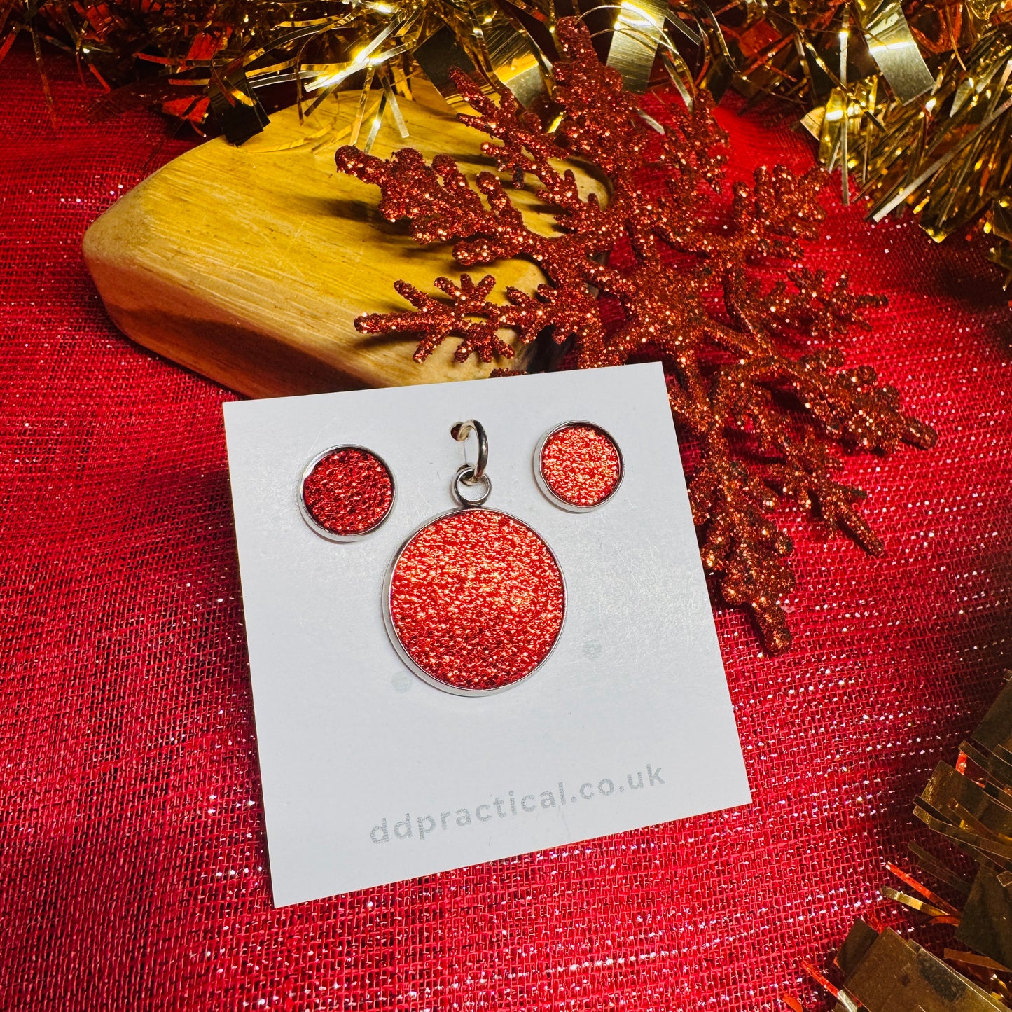 Leather Studs & Pendant Set