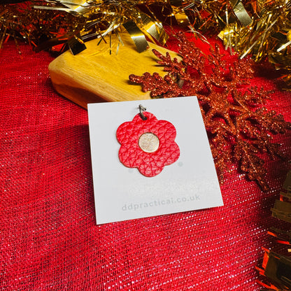 Leather Pendant - Flower