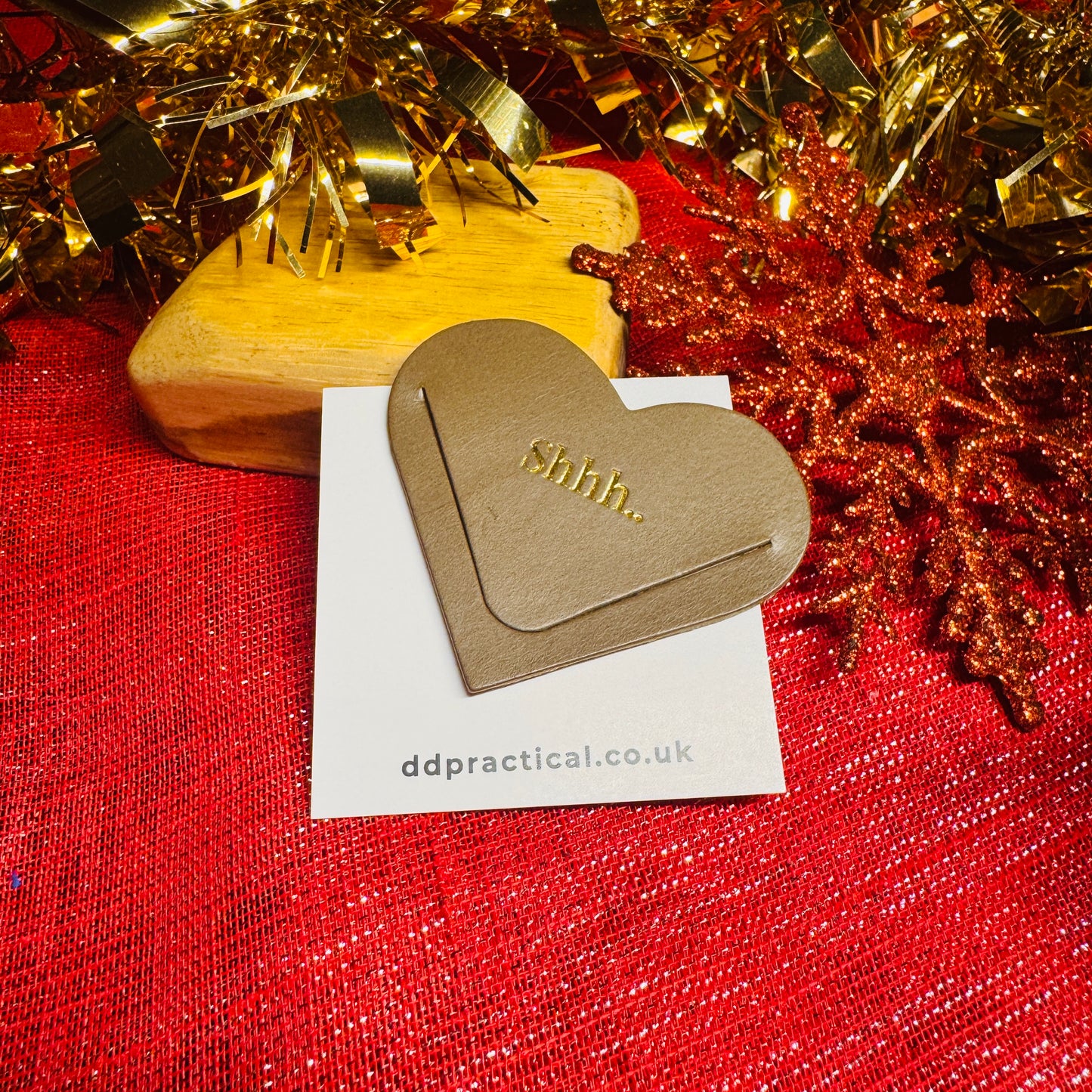 Leather Bookmark - Shhh..