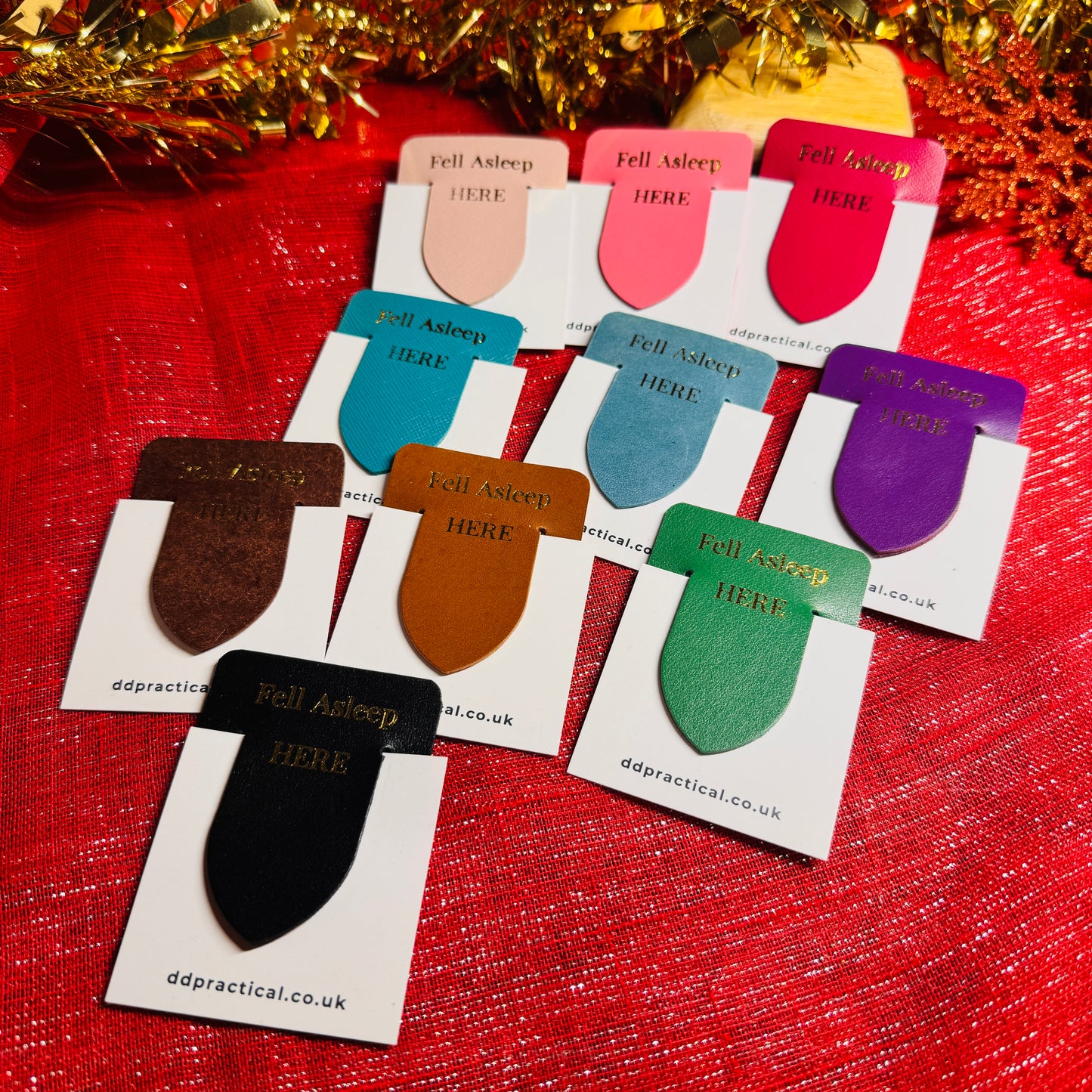 Leather Bookmark - Fell Asleep Here