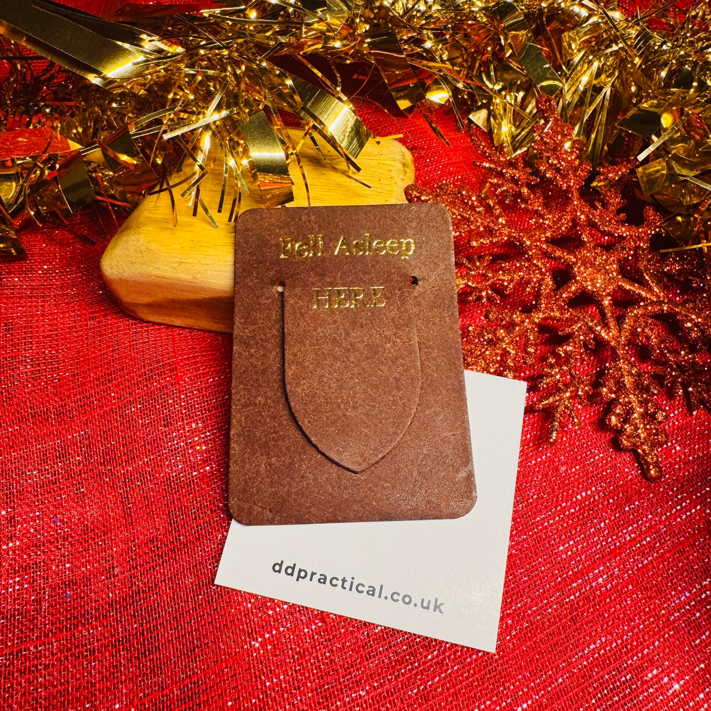 Leather Bookmark - Fell Asleep Here