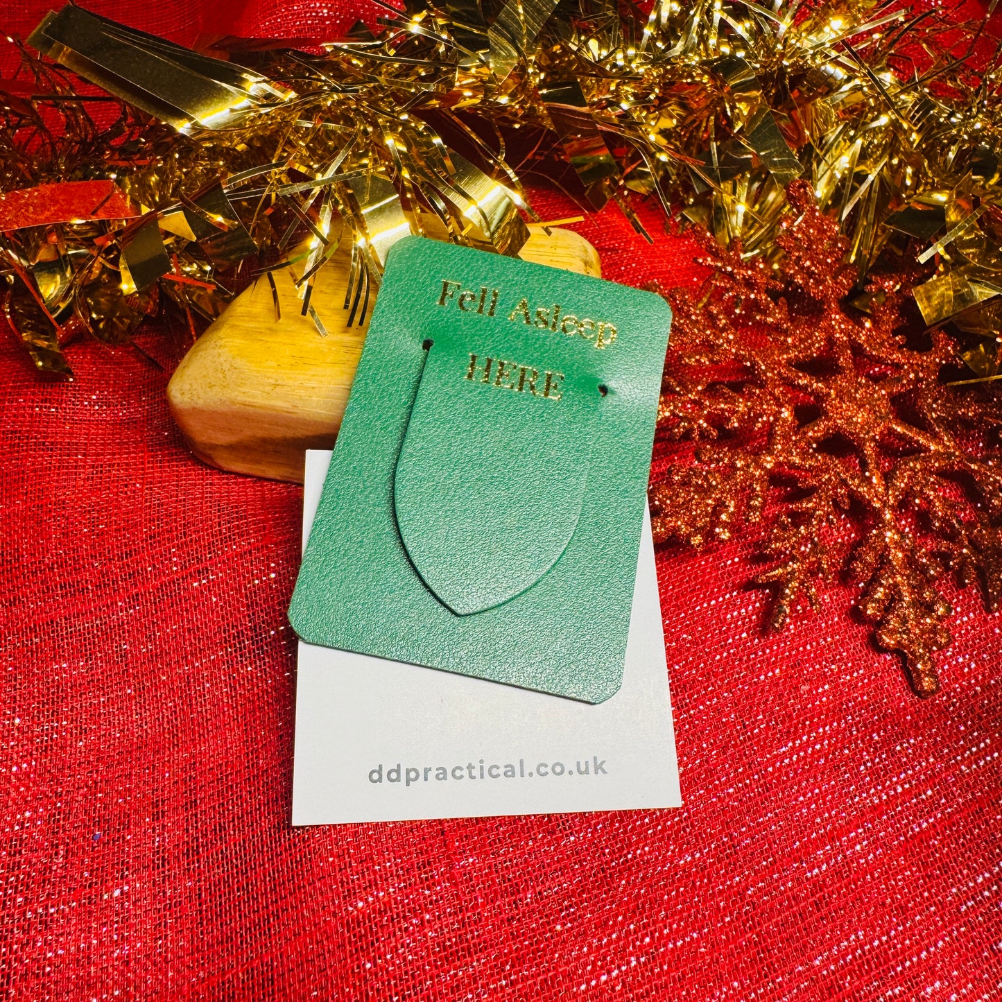 Leather Bookmark - Fell Asleep Here