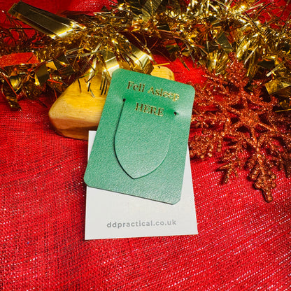 Leather Bookmark - Fell Asleep Here