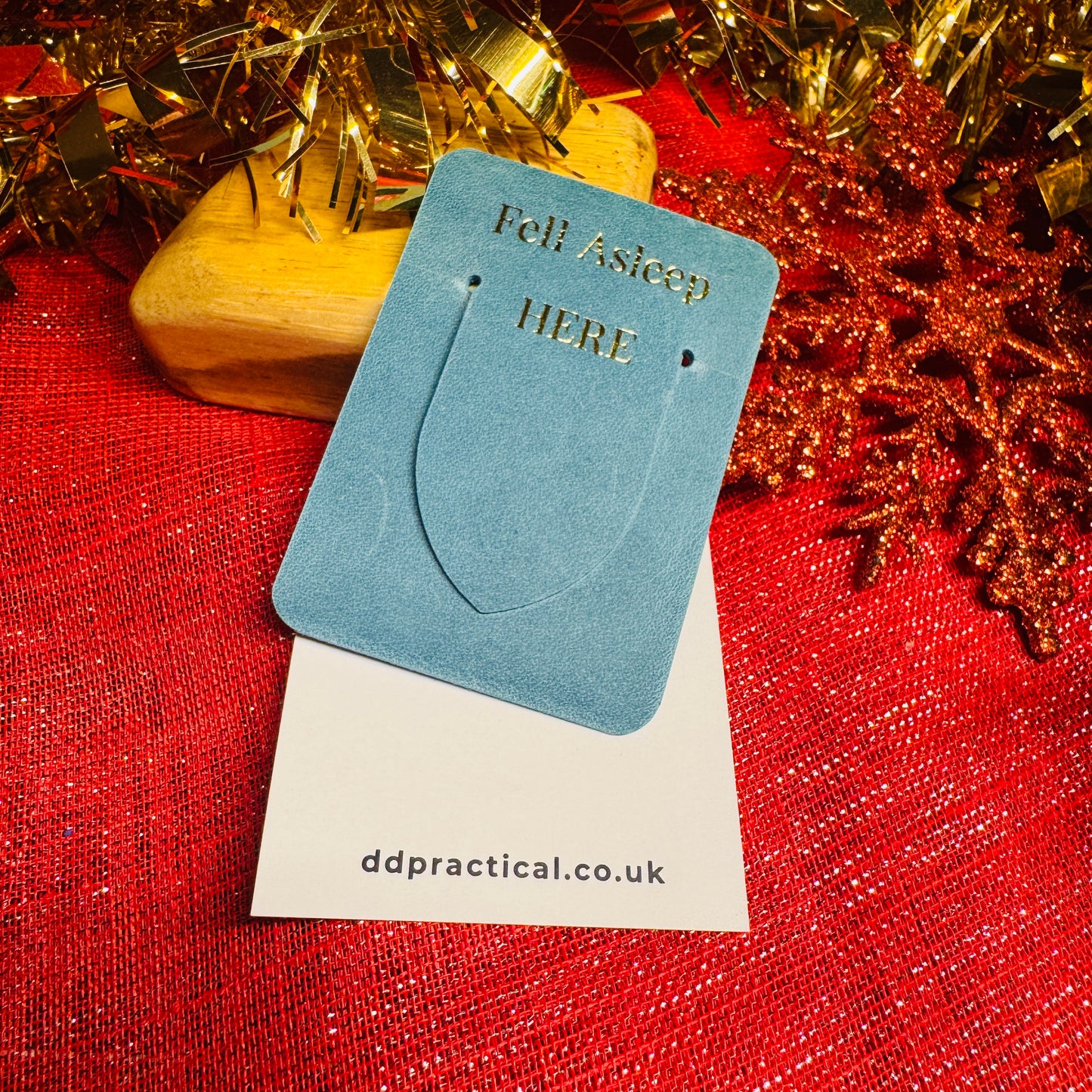 Leather Bookmark - Fell Asleep Here