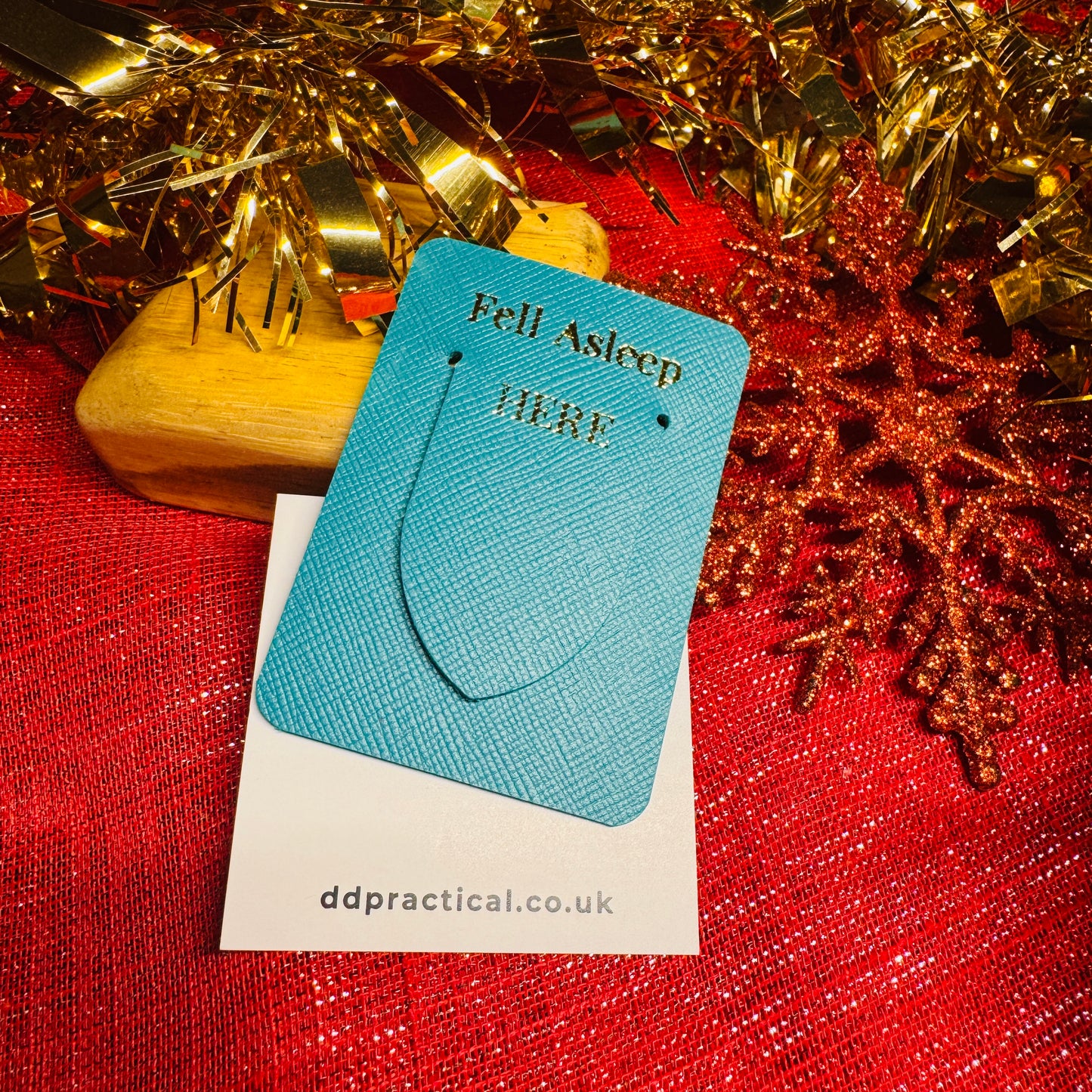 Leather Bookmark - Fell Asleep Here