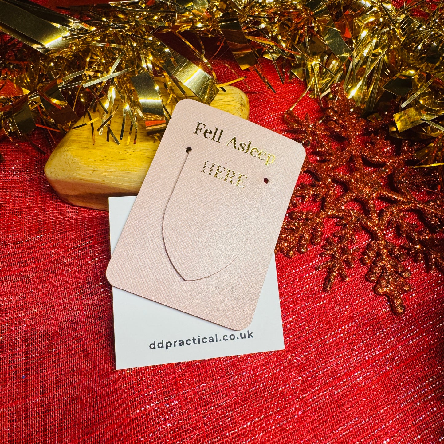 Leather Bookmark - Fell Asleep Here