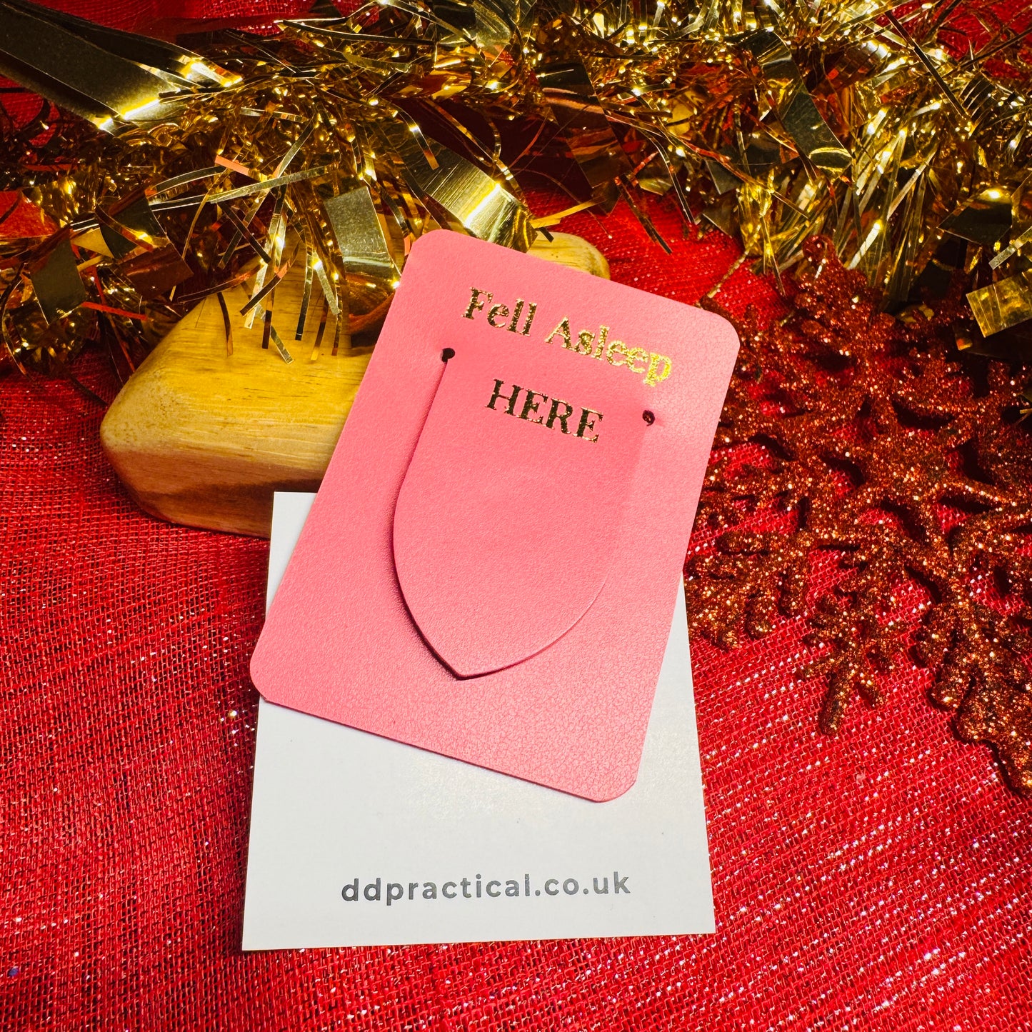 Leather Bookmark - Fell Asleep Here