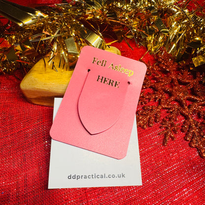 Leather Bookmark - Fell Asleep Here