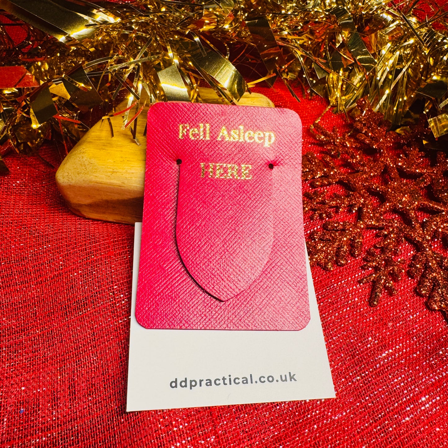 Leather Bookmark - Fell Asleep Here