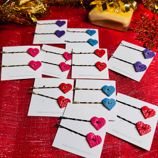 Leather Kirby Grip Accessories - Hearts