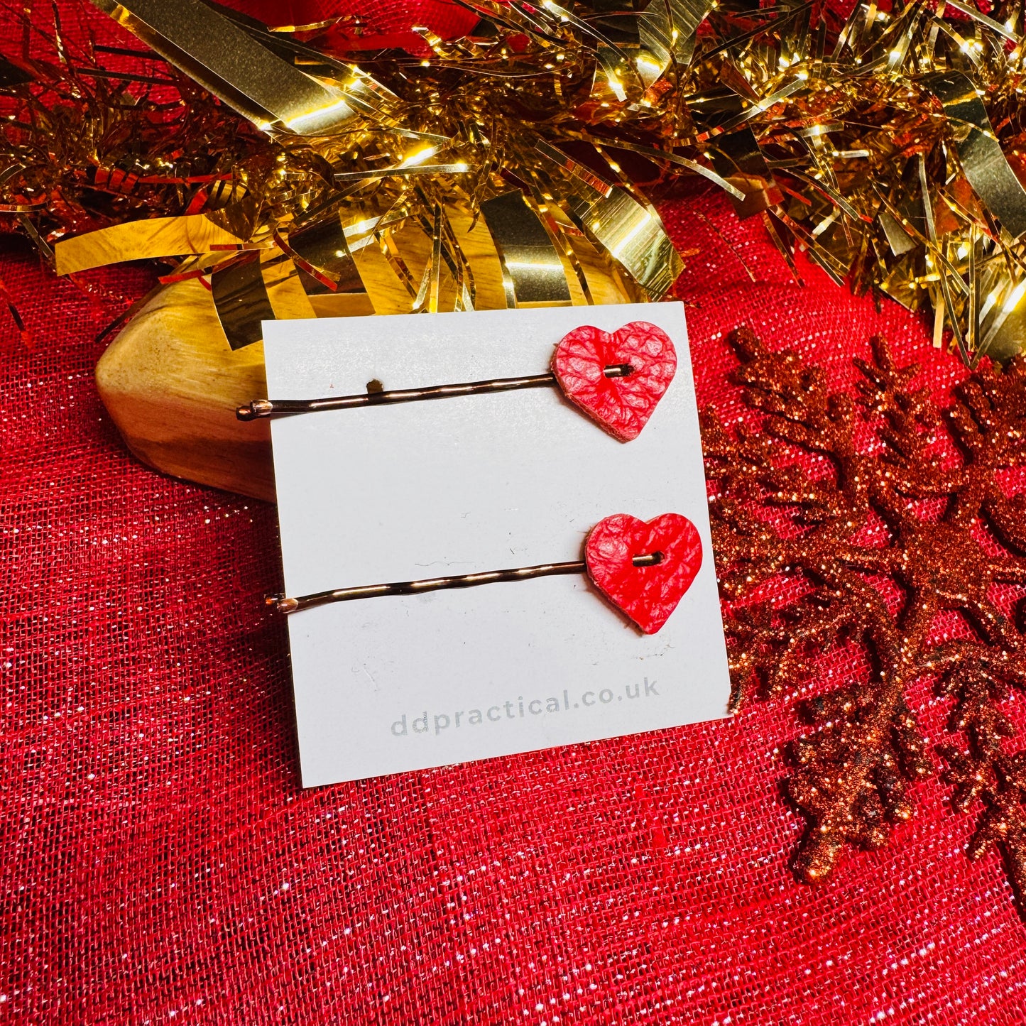 Leather Kirby Grip Accessories - Hearts