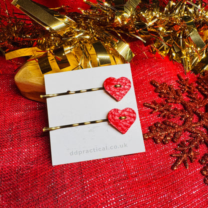 Leather Kirby Grip Accessories - Hearts