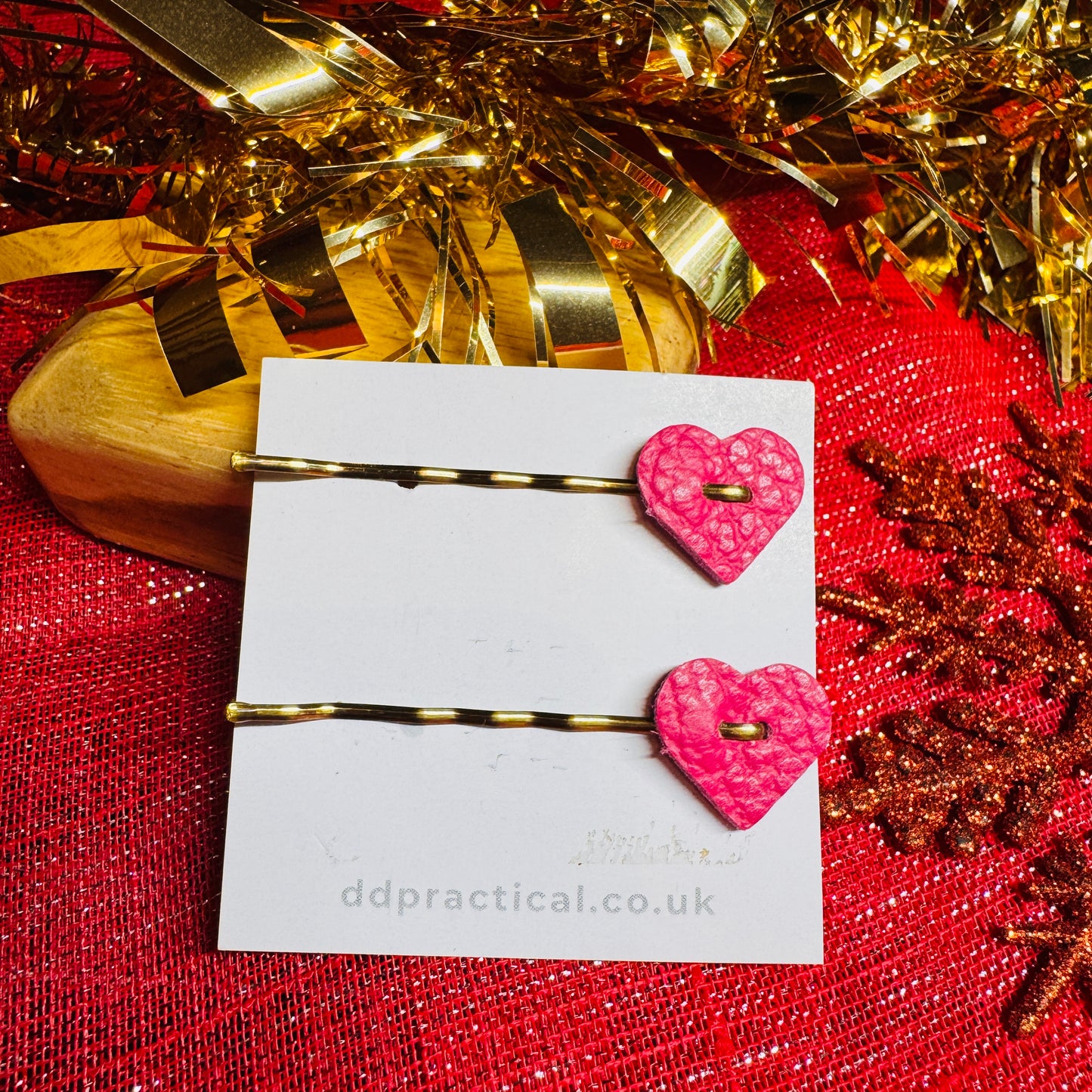 Leather Kirby Grip Accessories - Hearts