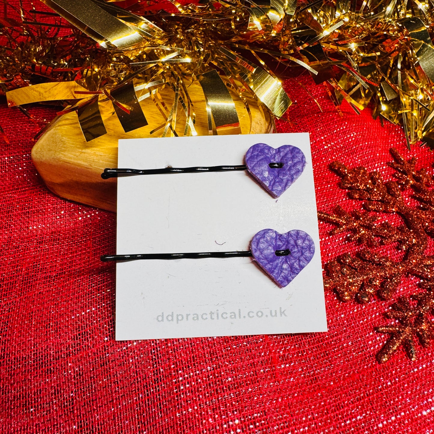 Leather Kirby Grip Accessories - Hearts