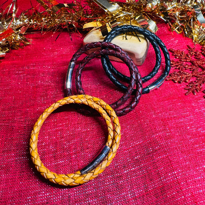 Leather Braid Duo Bracelets