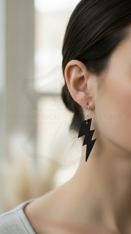 Leather Lightning Earrings