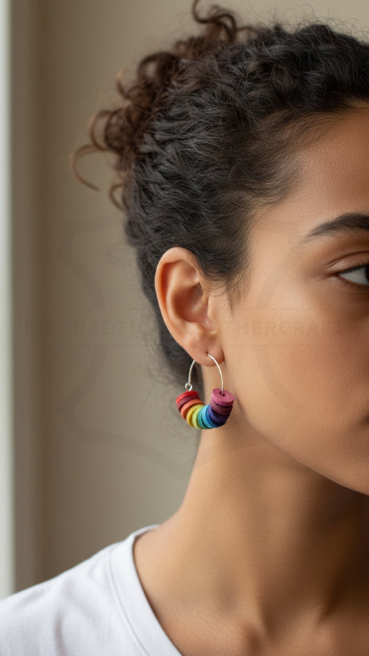 Leather Rainbow Earrings