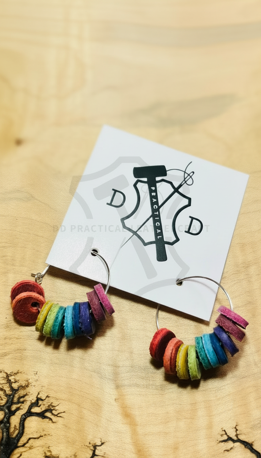 Leather Rainbow Earrings