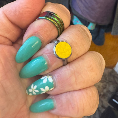 Leather & Stainless Steel Adjustable Rings