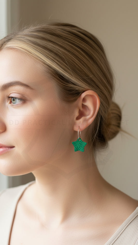 Leather Earrings - Stars