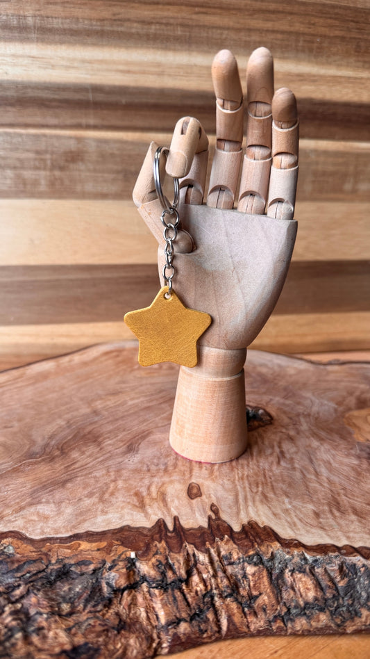 Leather Star Keyring