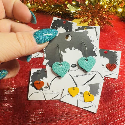 Leather Earrings - Hearts