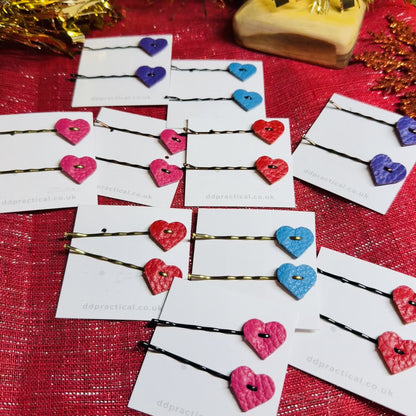 Leather Kirby Grip Accessories - Hearts