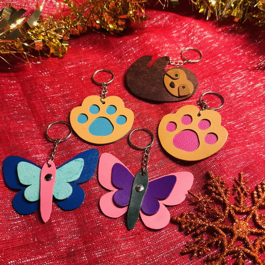 Leather Keyring - Animals