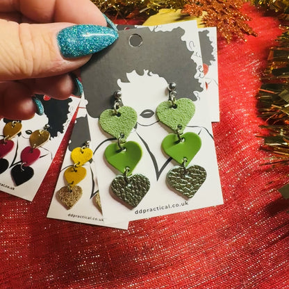 Leather Earrings - Hearts