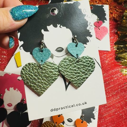 Leather Earrings - Sweetheart