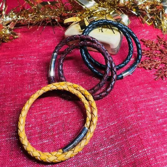 Leather Braid Duo Bracelets