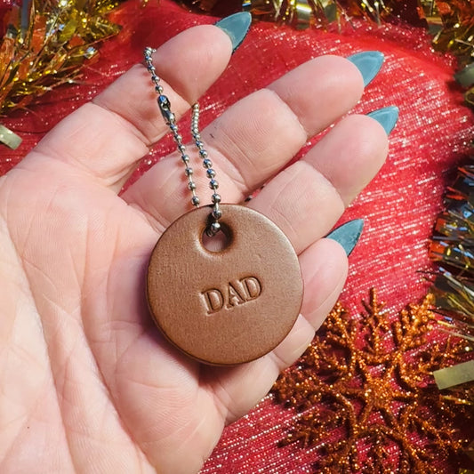 Leather 'DAD' Tag