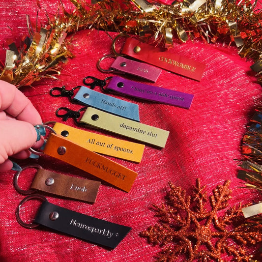 Leather Keyrings - Funny and Rude
