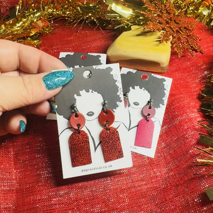 Leather Earrings - Lock